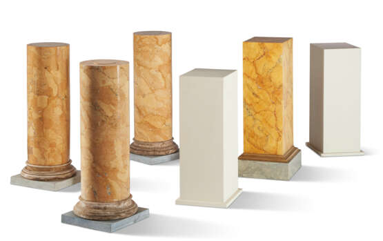 A GROUP OF FOUR FAUX MARBLE PEDESTALS - photo 2