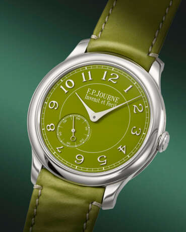 F.P. JOURNE. AN EXCLUSIVE AND DISTINCTIVE PLATINUM LIMITED EDITION WRISTWATCH WITH GREEN DIAL, MADE FOR THE OPENING OF THE F.P. JOURNE BOUTIQUE IN DUBAI - Foto 2