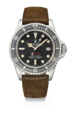 ROLEX. A RARE STAINLESS STEEL AUTOMATIC WRISTWATCH WITH SWEEP CENTRE SECONDS, GAS ESCAPE VALVE AND DATE - photo 1