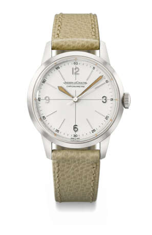 JAEGER-LECOULTRE. A VERY RARE AND HIGHLY ATTRACTIVE STAINLESS STEEL WRISTWATCH WITH SWEEP CENTRE SECONDS - Foto 1