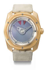 DE BETHUNE. A LARGE AND UNUSUAL 18K PINK GOLD AUTOMATIC WRISTWATCH WITH POWER RESERVE INDICATION