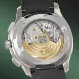PATEK PHILIPPE. AN EXTREMELY RARE AND COVETED STAINLESS STEEL AUTOMATIC FLYBACK CHRONOGRAPH WRISTWATCH WITH DATE - photo 4