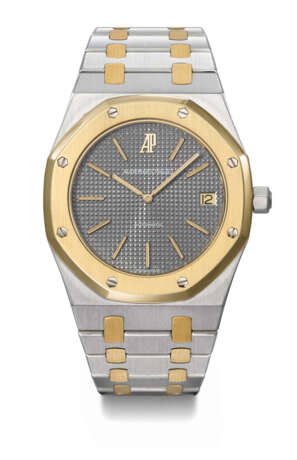 AUDEMARS PIGUET. A HIGHLY COLLECTABLE AND IMPORTANT STAINLESS STEEL AND 18K GOLD AUTOMATIC WRISTWATCH WITH DATE AND BRACELET - Foto 1