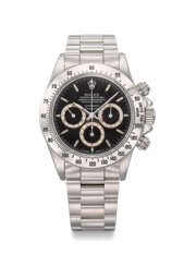 ROLEX. A VERY RARE STAINLESS STEEL CHRONOGRAPH WRISTWATCH WITH &#39;FLOATING&#39; COSMOGRAPH DIAL AND BRACELET
