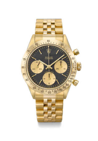 ROLEX. AN EXTREMELY RARE AND SOUGHT-AFTER 18K GOLD CHRONOGRAPH WRISTWATCH WITH BRACELET - photo 1