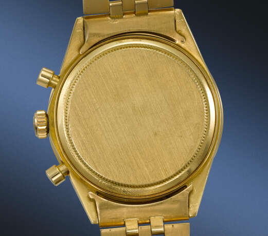 ROLEX. AN EXTREMELY RARE AND SOUGHT-AFTER 18K GOLD CHRONOGRAPH WRISTWATCH WITH BRACELET - photo 4