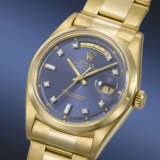 ROLEX. A RARE 18K GOLD AND DIAMOND-SET AUTOMATIC WRISTWATCH WITH SWEEP CENTRE SECONDS, ARABIC CALENDAR AND BRACELET - photo 2