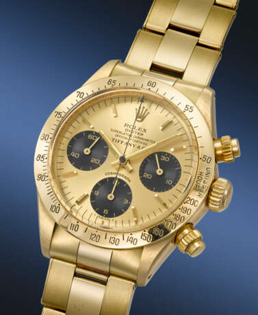 ROLEX. AN IMPORTANT AND EXTREMELY WELL PRESERVED 14K GOLD CHRONOGRAPH WRISTWATCH WITH BRACELET - photo 2