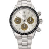 ROLEX. A RARE AND HIGHLY ATTRACTIVE STAINLESS STEEL CHRONOGRAPH WRISTWATCH WITH TROPICAL REGISTERS AND BRACELET - photo 1