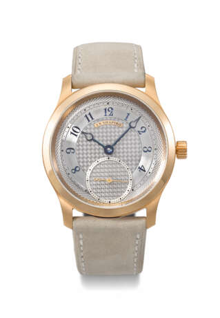 J.N. SHAPIRO. A HIGHLY ATTRACTIVE 18K PINK GOLD WRISTWATCH WITH HAND GUILLOCHE DIAL - photo 1