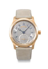 J.N. SHAPIRO. A HIGHLY ATTRACTIVE 18K PINK GOLD WRISTWATCH WITH HAND GUILLOCHE DIAL