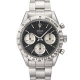 ROLEX. A VERY RARE STAINLESS STEEL CHRONOGRAPH WRISTWATCH WITH SMALL `FLOATING DAYTONA` DIAL AND BRACELET - Foto 1