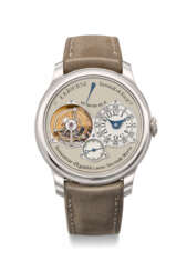 F.P. JOURNE. A RARE AND COVETED PLATINUM TOURBILLON WRISTWATCH WITH POWER RESERVE AND DEAD BEAT SECONDS