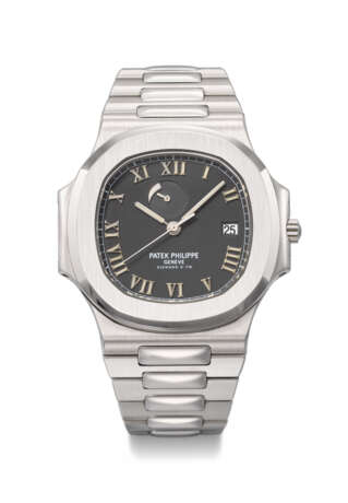 PATEK PHILIPPE. AN EXTREMELY RARE STAINLESS STEEL AUTOMATIC WRISTWATCH WITH SWEEP CENTRE SECONDS, DATE, POWER RESERVE AND BRACELET - фото 1