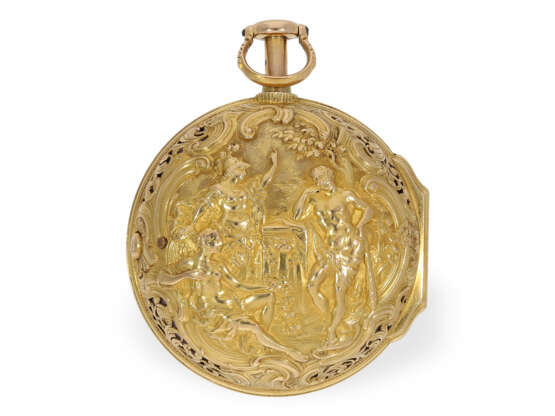 Taschenuhr: museale, frühe goldene Zylinderuhr mit… - photo 8