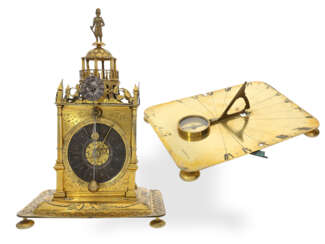 Tischuhr: Seltene Renaissance-Türmchenuhr mit vers…