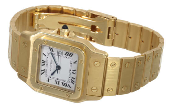 Armbanduhr: luxuriöse Cartier Santos "OR MASSIF" 2… - Foto 2