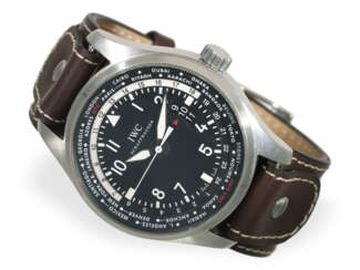 Armbanduhr: IWC Fliegeruhr Worldtime GMT in Stahl,…