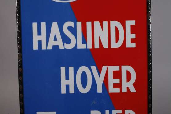 Emailleschild Haslinde Hoyer Bier - photo 3