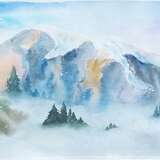 “Watercolor  The Fog ” Paper Watercolor Landscape painting 2017 - photo 1