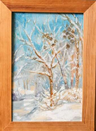 “Snowy winter” Oil paint Romanticism Landscape painting 2016 - photo 1
