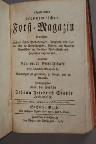 Zwei Bände Forst-Magazin 1765/68 - Foto 2