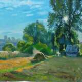 “Morning in the village” Canvas Alla prima Impressionist Landscape painting 2017 - photo 1