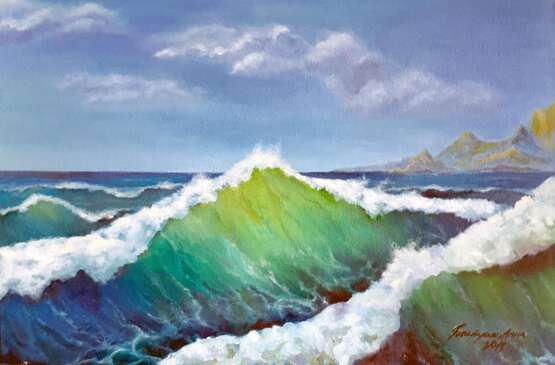 “Waves in the Bay” Canvas Alla prima Realist Marine 2017 - photo 1