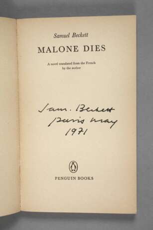 Samuel Beckett, Malone Dies, signiert - Foto 1