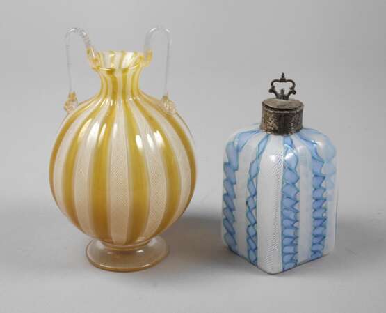 Murano Vase und Flakon "Zanfirico" - Foto 1