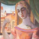 Frau mit Amulett am Fenster. César Klein - фото 1