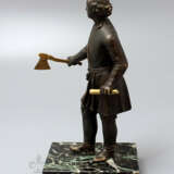 “Antique bronze figurine on a marble stand Peter I Russia 19th century” - photo 1