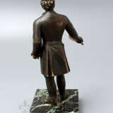 “Antique bronze figurine on a marble stand Peter I Russia 19th century” - photo 2