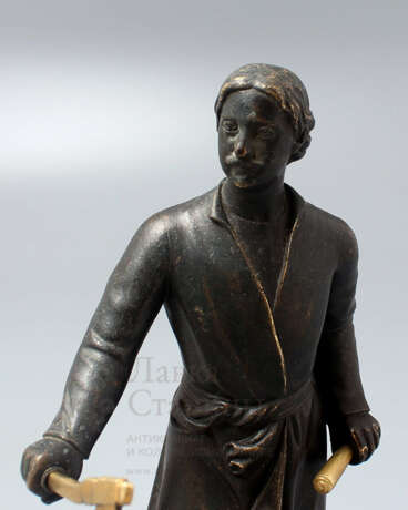 „Antike Bronze-Figur auf Marmor-Ständer Peter der Erste Russland 19.“ - Foto 5