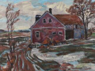 Fredo Bley, &quot;Rotes Bauernhaus im Winter&quot;