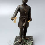 “Antique bronze figurine on a marble stand Peter I Russia 19th century” - photo 4