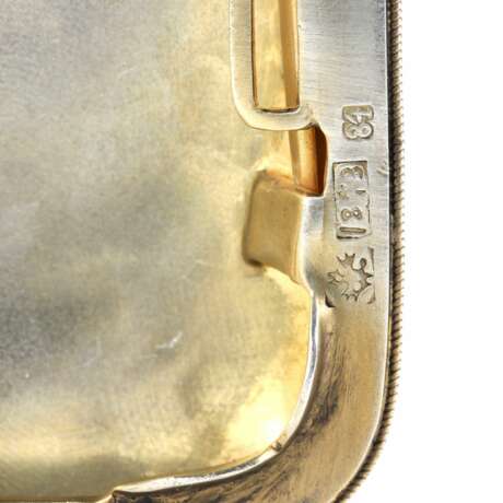 Серебряный портсигар с золочением и перегородчатыми эмалями. - фото 7
