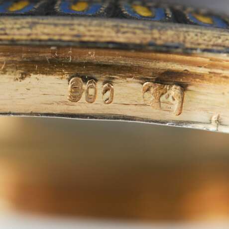 Австро-Венгерская серебряная табакерка перегородчатой эмали, конца 19 века. - фото 8
