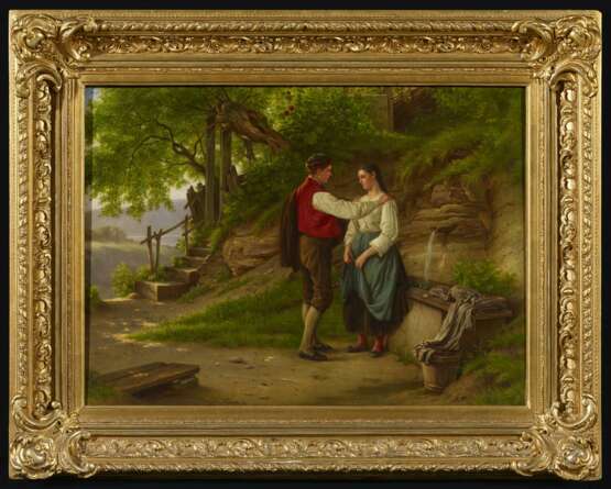 Junges Paar am Brunnen - photo 2