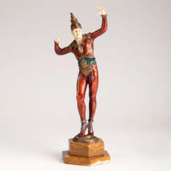Art déco Bronze-Figur 'Pierrot'. Paul Philippe 