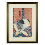 Японская гравюра (Ukiyo-e) Актер, играющий самурая с катаной. 1786 – 1865. Период Эдо. Япония - Foto 1