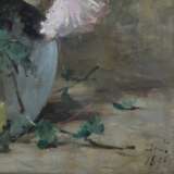 E. L. Minet. Астры. Нежный французский натюрморт 1890 года с тенью осенней грусти и посвящением. - фото 3