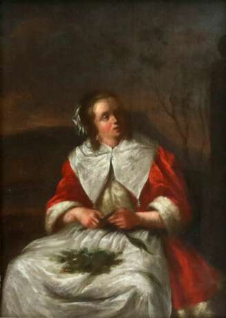 Жанровая сцена - Женщина, готовящая овощи. Последователь GABRIEL METSU (1629–1667). - Foto 2