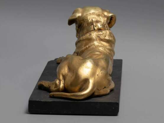 Фигура - Собака английский мастиф, бронзовая на каменной подставке. 19 век. - Foto 4