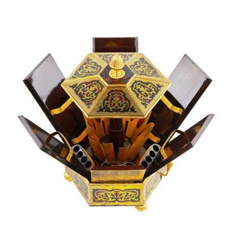 Уникальная коробка для сигар в виде Пагоды с лепестковым механизмом раскрытия створок. 19 век. - photo 4