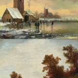 Zwei Gemälde: Waldlandschaft mit Ruine / Gesellschaft auf dem Eis - фото 1