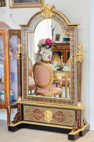 Грандиозное зеркало псише в стиле Буль. Франция 19 век. - фото 6