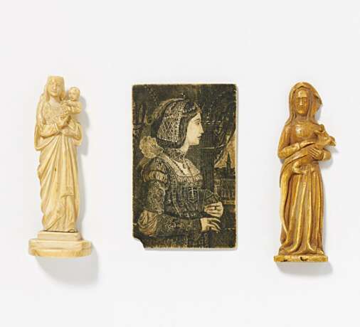 Konvolut Miniatur mit Edeldame, Maria mit Christuskind und Margarete von Antiochia - photo 1