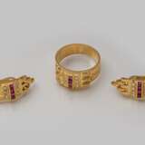 Schmuckset - Brillant Farbstein Ring und Ohrringe - photo 2