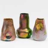 3 kleine Vasen mit irisierendem - Foto 1